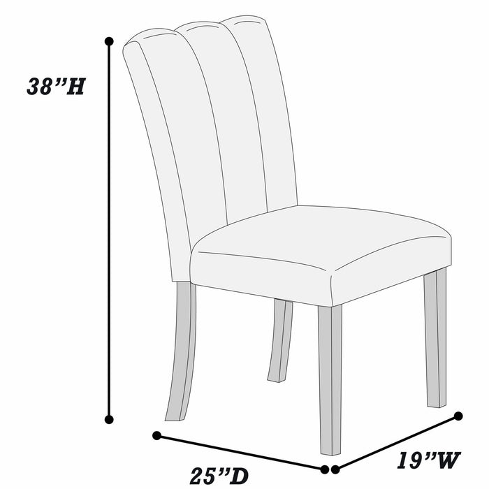 Upholstered Dining Chairs With Channel Tufting (Set of 2) - Black / Black / Neutral / Neutral
