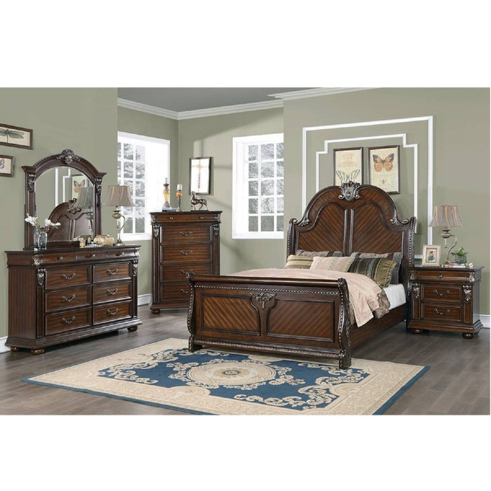 Queen Size Bed Panel Headboard And Footboard - Brown