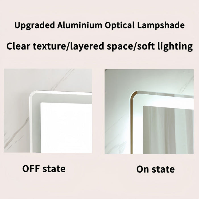 LED Bathroom Mirror, Anti Explosion Glass, Rust Resistant, Anti Fog, Tri Color