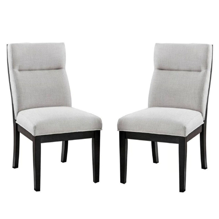 2 Tone Chairs With Tapered Legs (Set of 2) - Beige / Black / Black