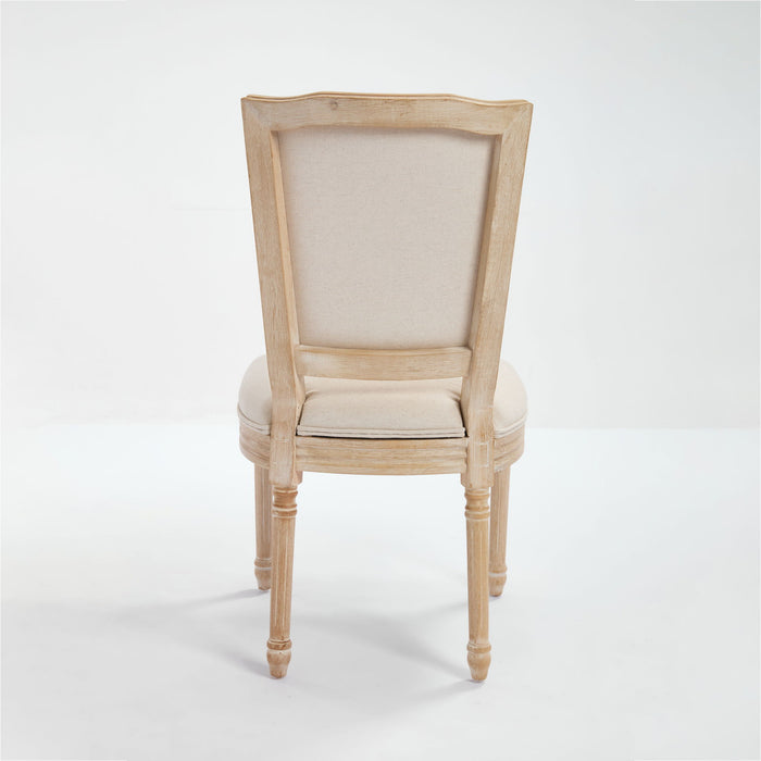 Dining Chairs Upholstered With T - Shaped Back (Set of 2) - Beige