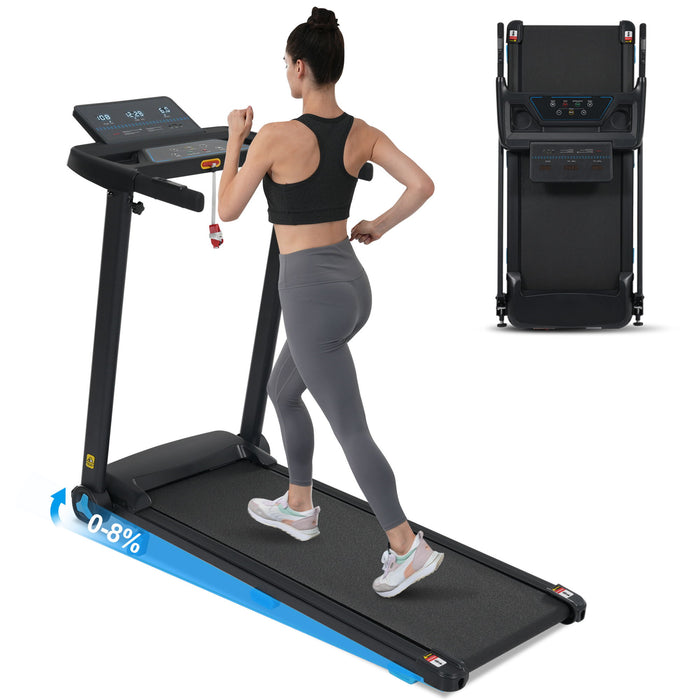 Folding Treadmills For Home Small, 3.0Hp Portable, 10Mph Walking Pad With Incline, Bluetooth, Heart Rate Sensors, Charge Station - Black