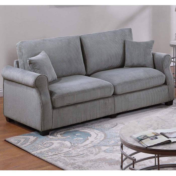 Contemporary 2 Piece Sofa Set With Matching Pillows