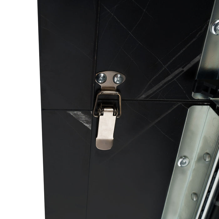 Modern Rectangle Dining Table With Stretchable Top, Storage Cabinet