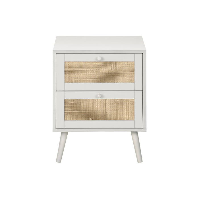 Accent Table & Storage Drawers - White