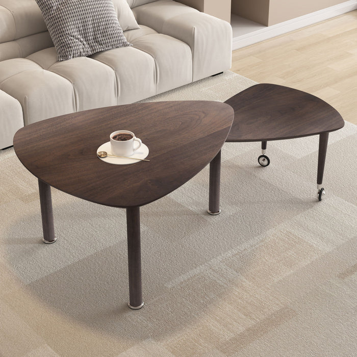 360 Degree Rotatable Coffee Table With Solid Legs