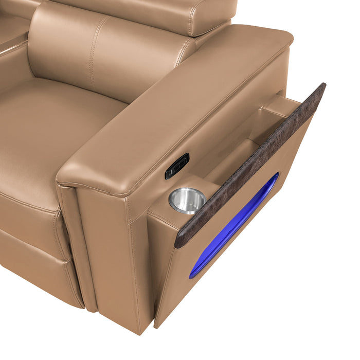 Nova - Sectional With Bluetooth Speaker, LED And Lifting Wine Cabinet