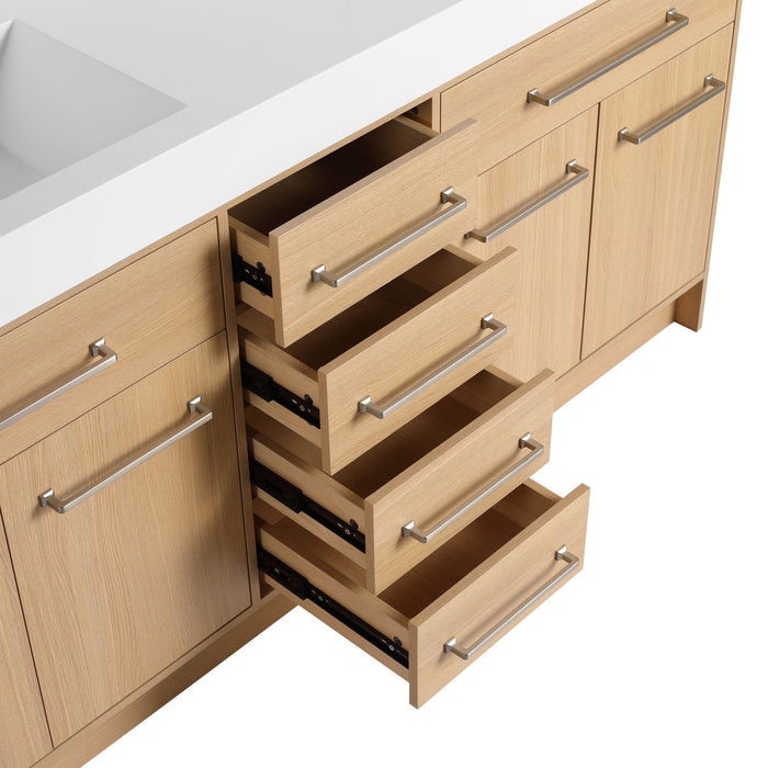 Freestanding Bathroom Vanity With Resin Sink, Soft-Closing Doors And Drawers