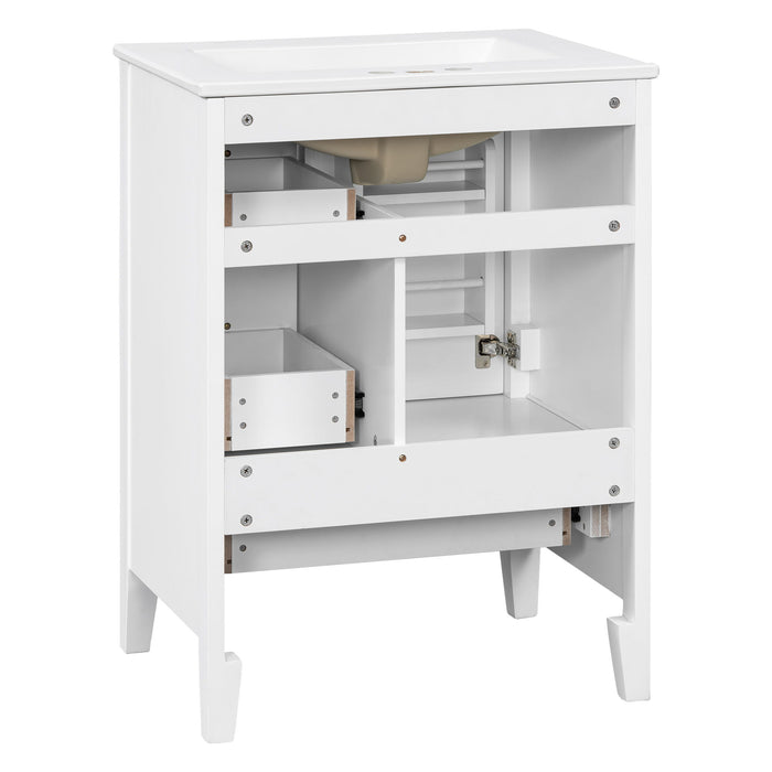 Modern Bathroom Vanity With Sink, Freestanding Cabinet With Drawers And Shelves