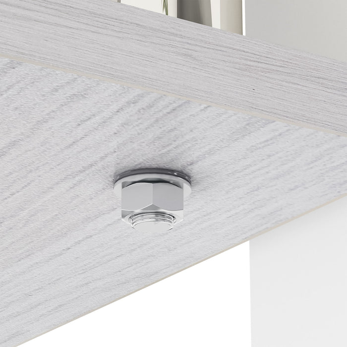 Modern Rectangular Coffee Table With Tempered Transparent Glass Top And Storage Shelf