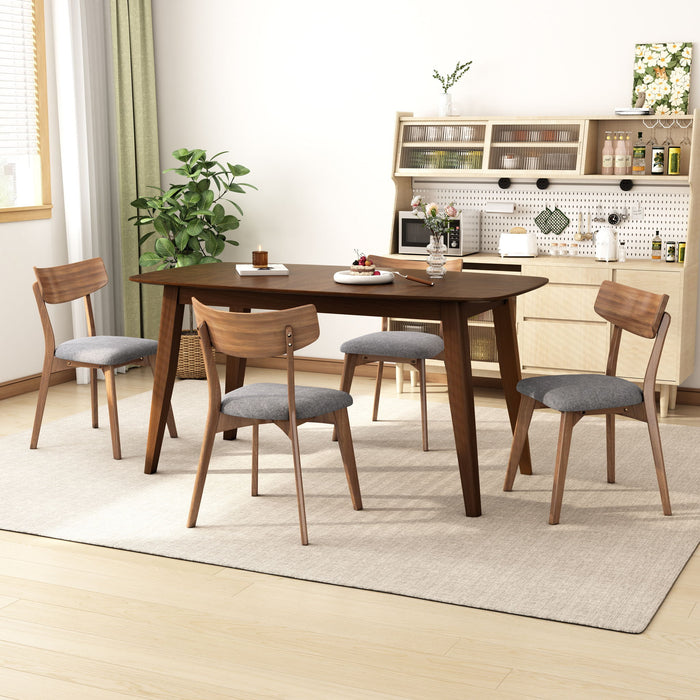5 Piece Mid - Century Dining Set, Upholstered Dining Chairs