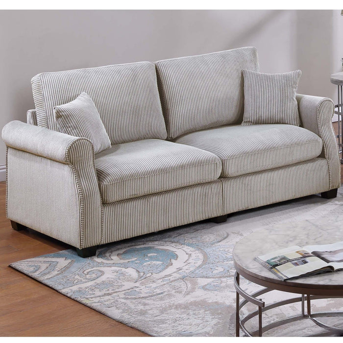 Contemporary 2 Piece Sofa Set With Matching Pillows