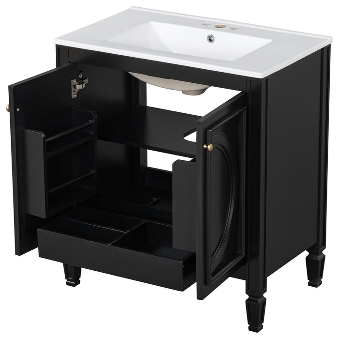 Double Sink Bathroom Vanity Set With Wall Mount Mirror Cabinet