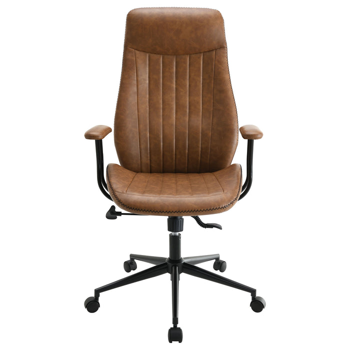 Hiram - Upholstered Adjustable Chair With High Back Support - Brown