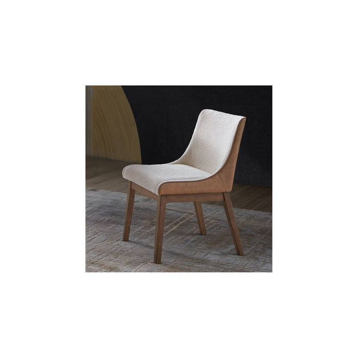 Ginny - Boucle Velvet Side Chair (Set of 2) - Walnut