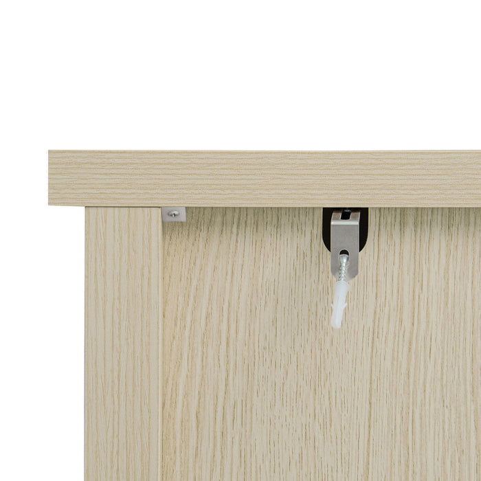 Modern 2 Door 3 Drawer Storage Cabinet, Buffet Cabinet With 2 Embossed Door For Living Room, Kitchen, Entryway - Natural