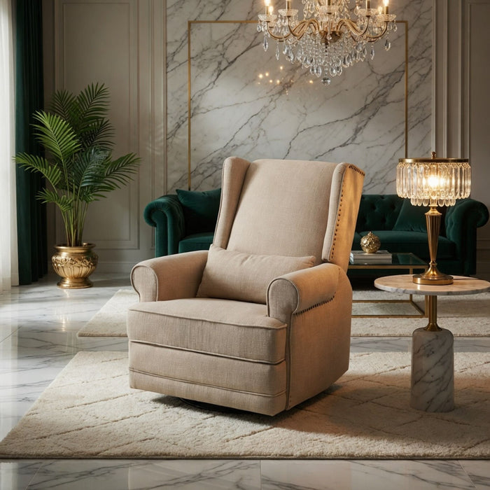 Extra Wide Swivel Recliner Glider Chair With Footrest