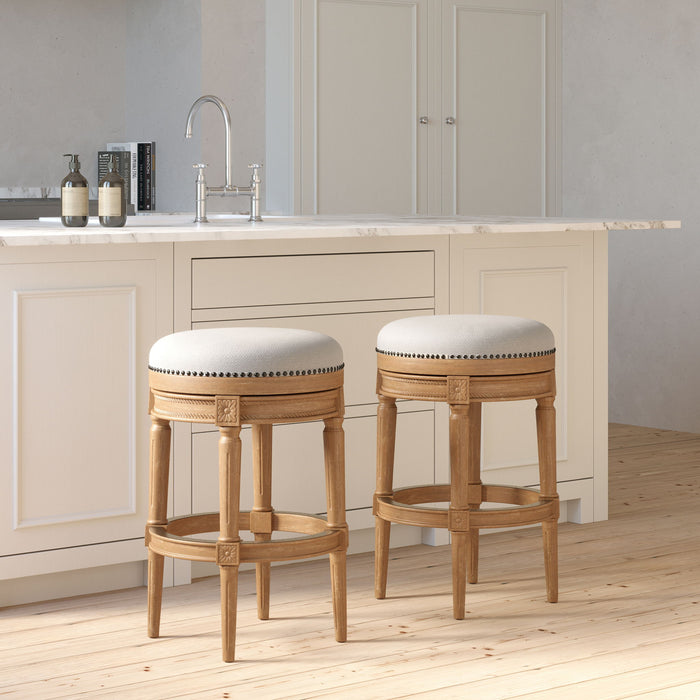 Rustic Elegance Backless Swivel Stool