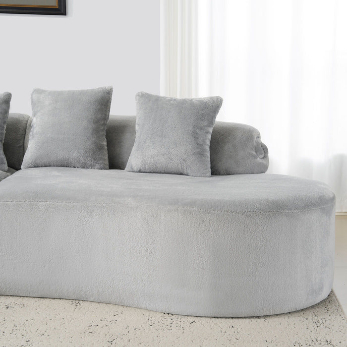Modern Curved Sofa With Pillows
