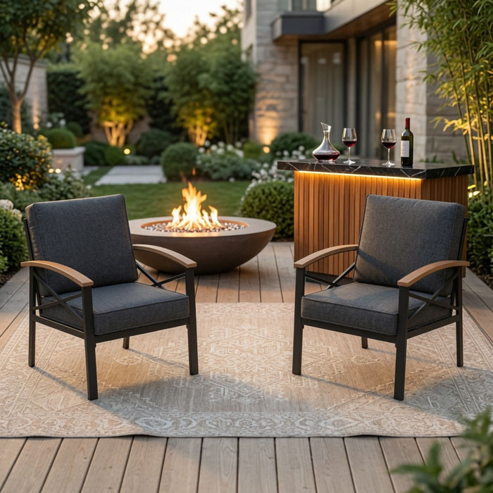 Outdoor Patio Armchair, All Weather (Set of 2)