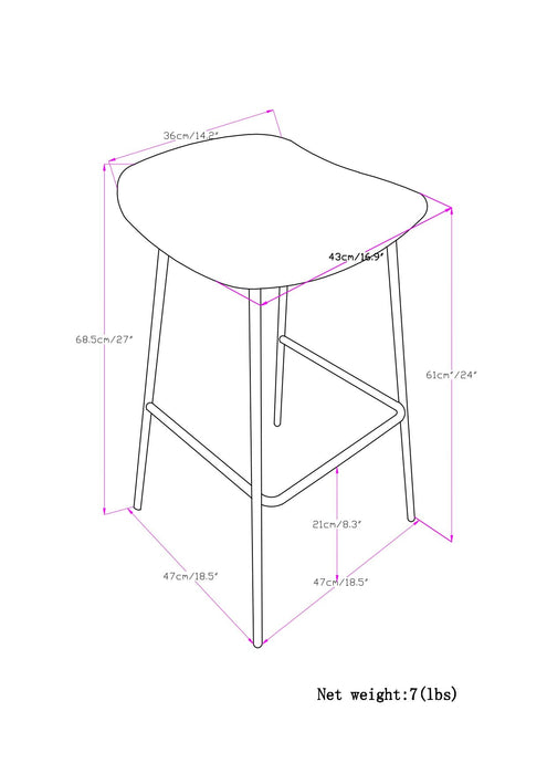 Dafney - pholstered Bar Stool (Set of 2)