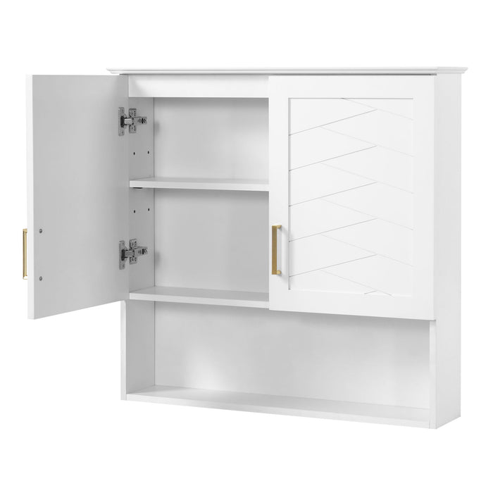 30" Bathroom Cabinet With Adjustable Shelf, Wall Mounted Medicine Cabinet - White