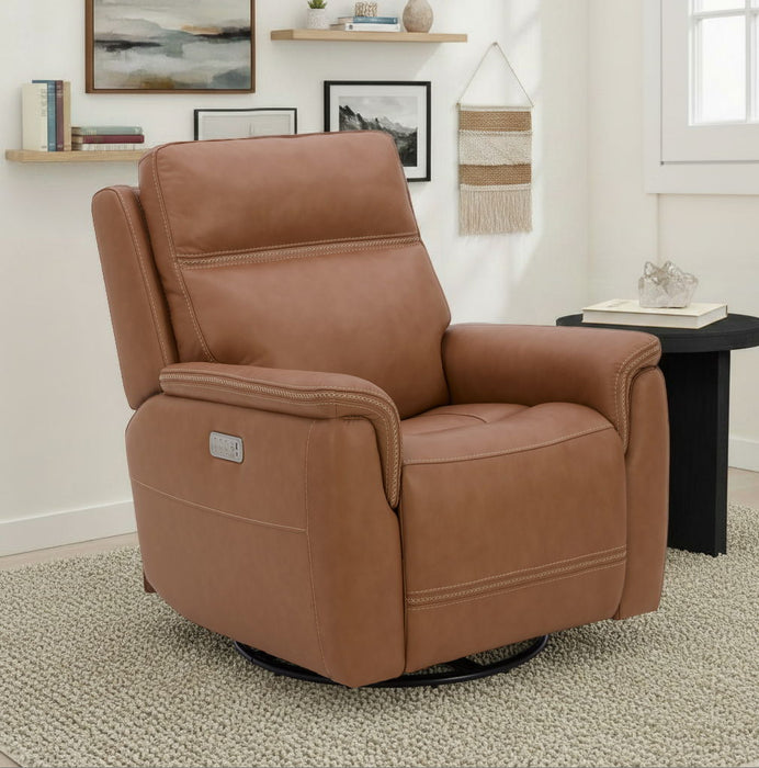 Sawyer - Swivel Glider With Power Headrest, Lumbar, Heat & Massage