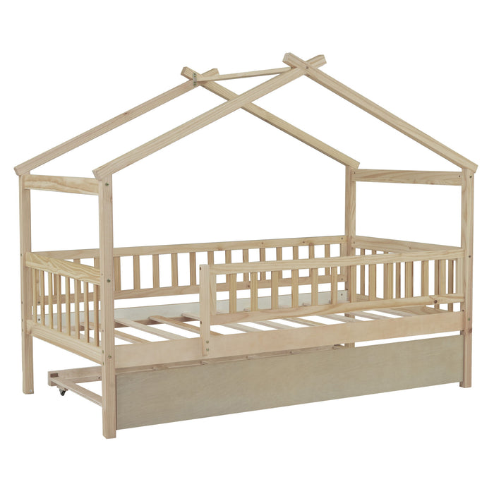 Creativity House Bed With Twin Size Trundle