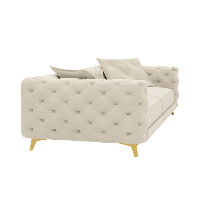 3 In 1 Convertible Sleeper, Deep Seat Pull Out Sofa Bed, Button Tufted