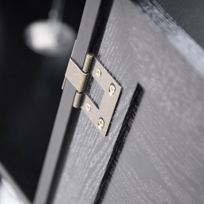 Storage Cabinet With 3 Mirrored Acrylic Doors, Adjustable Shelves