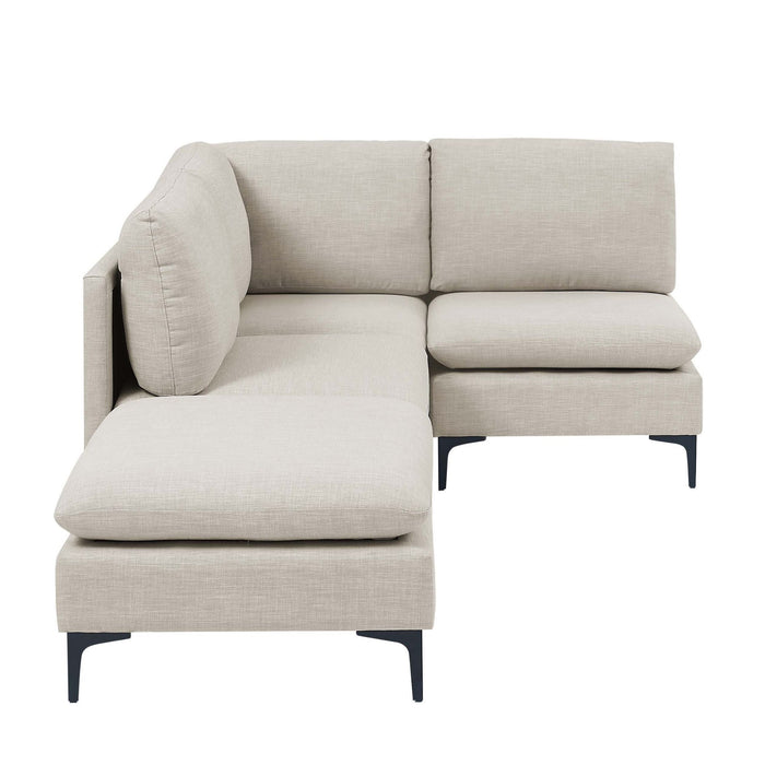 Upholstered Modular Sectional With Tall Legs, Medium Firm Seat