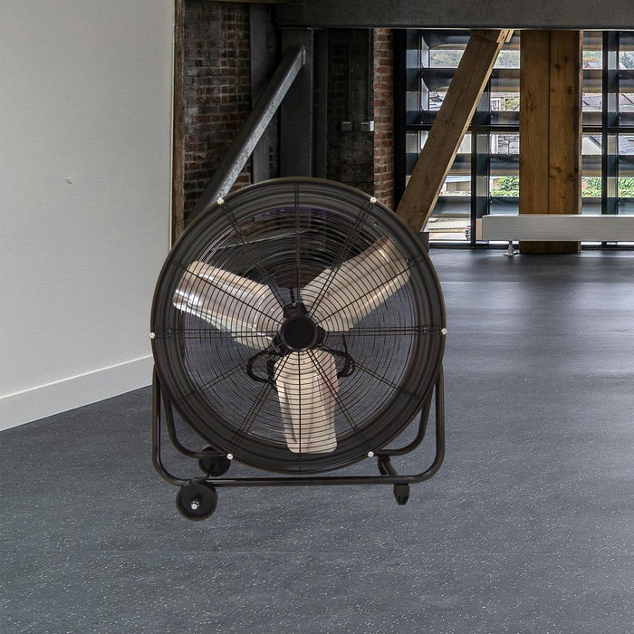 Drum Fan With Pure Copper Wiring Motor And Blades - Black
