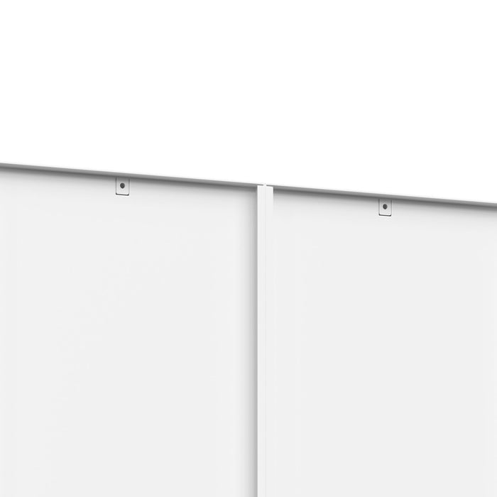 Bookcase Tall 5-Tier Adjustable Storage Shelf With Door Deep - White