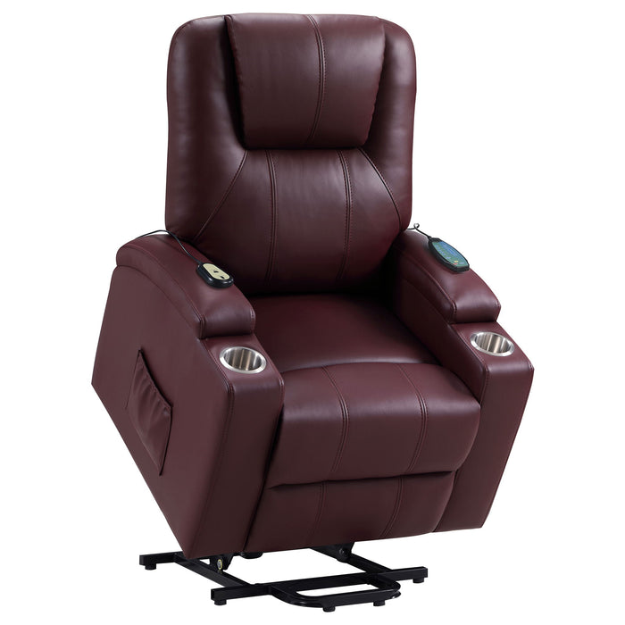 Macklin - Power Lift Massage Recliner With Heat And Dual Cupholders
