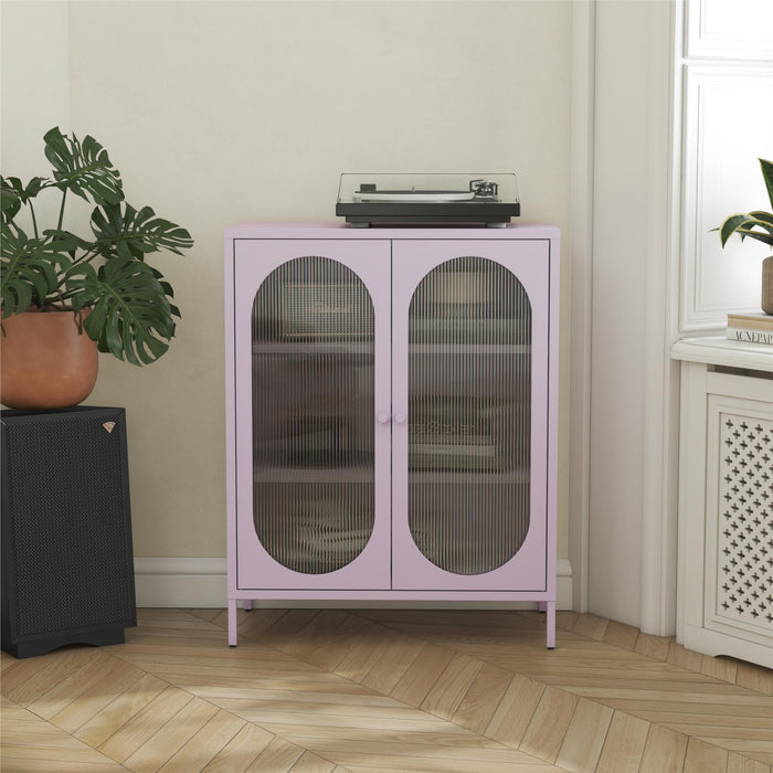 Luna - 2 Door Accent Cabinet With Fluted Glass