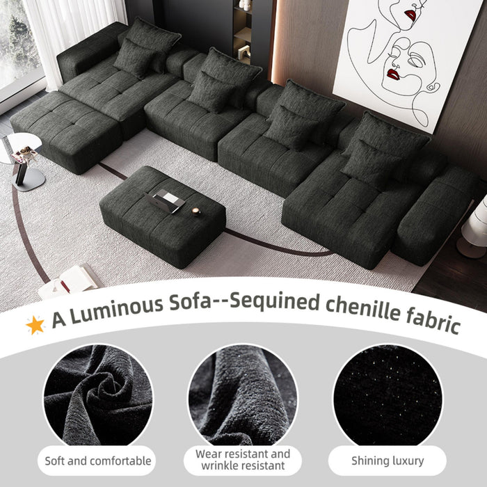 Modern Oversized Diy Combination, Modular Sectional Sofa With Pillows