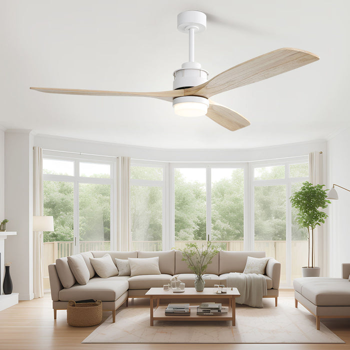 60" Ceiling Fan With Remote Control Light For Indoor And Outdoor Use - White