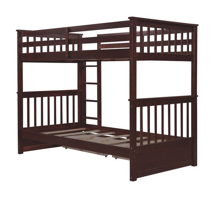 Bunk Bed With Ladders And 2 Storage Drawers