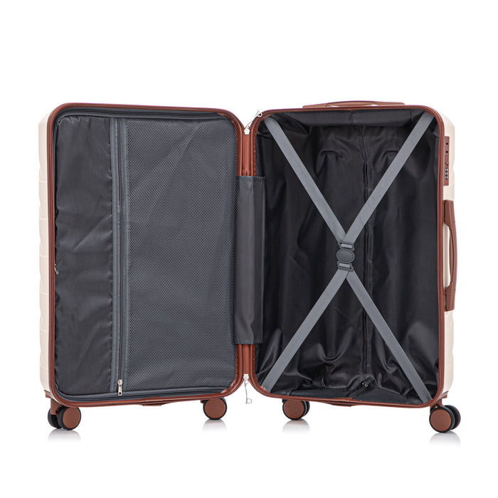 Hard Shell Luggage With Scratch Resistant Surface, 4 Wheels, Combination Lock & Side Hooks