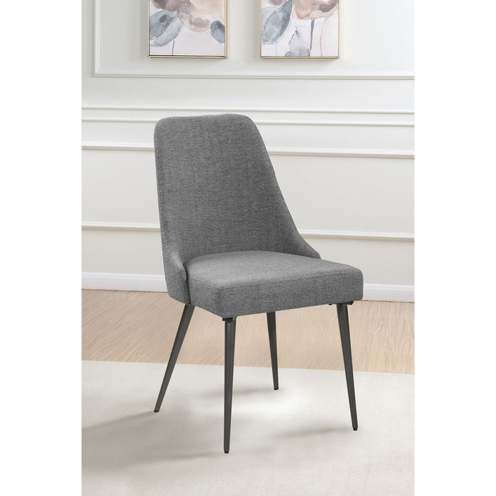 Side Chairs Upholstered With Tapered Legs (Set of 2) - Gray