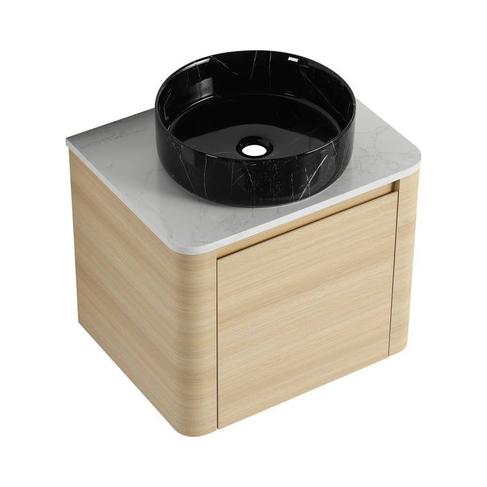 Mounted Bathroom Vanity & Art Sink & 2 Soft Close Doors
