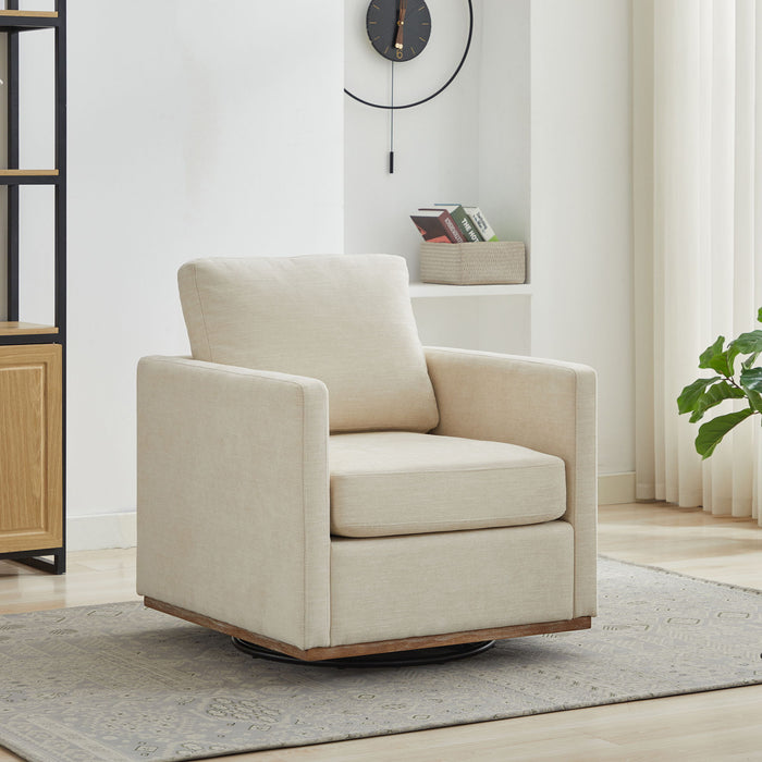 Square Upholstered Swivel Accent Chair