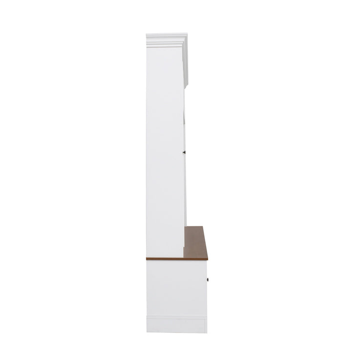 Hall Tree With Shoe Storage Bench, Entryway Coat Rack With 5 Hooks