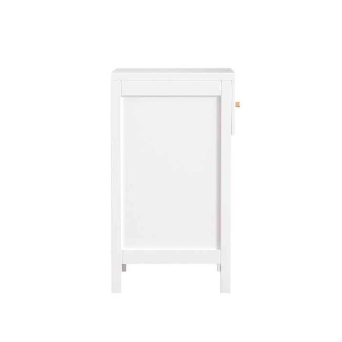 Nightstand With Drawer And Open Shelf, Scalloped Edge Bedside Table