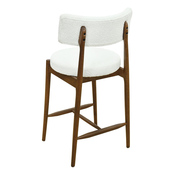 Mid Century Modern Counter Stools, Fabric Upholstered Chairs