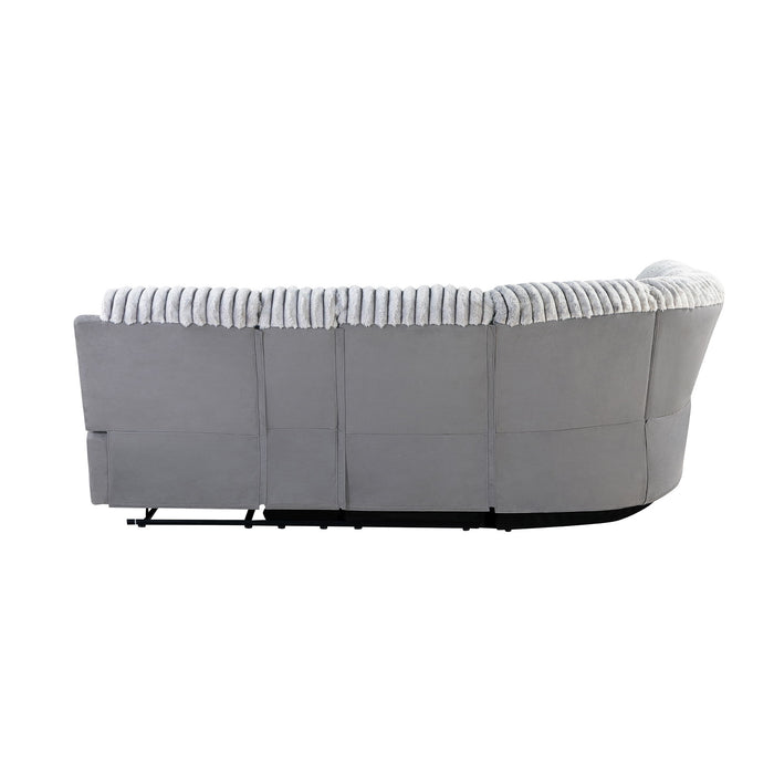 Bruni - Sectional Sofa With LED Lighting And Manual Recline - Gray