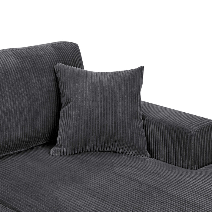 3 Piece Corduroy Double Chaise Sectional Sofa