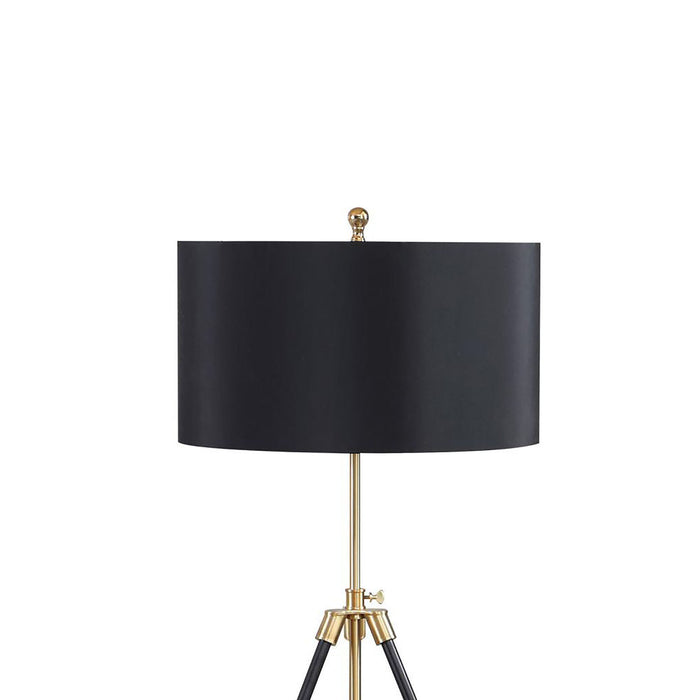 Tripod Drum Shade Floor Lamp With Rotary Switch - Black