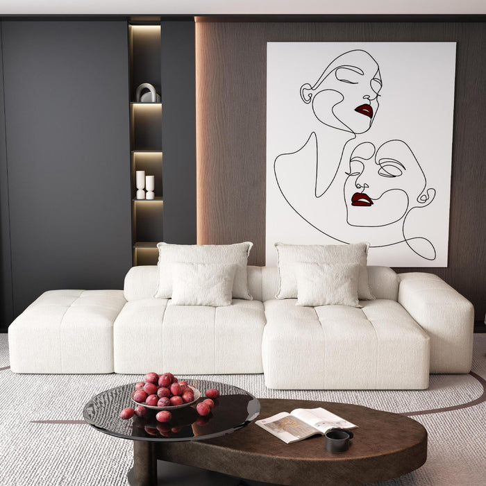 Modern Oversized Diy Combination Modular Sectional Sofa With Pillows