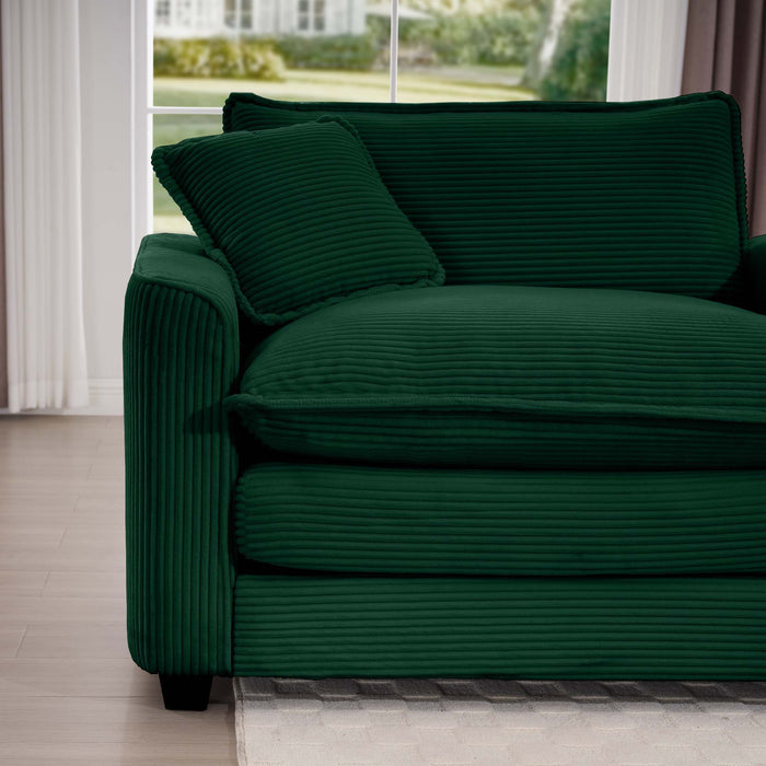 Modern Modular Cushion Sofa With Ottoman, Low Back, Deep Seating Sofa Set